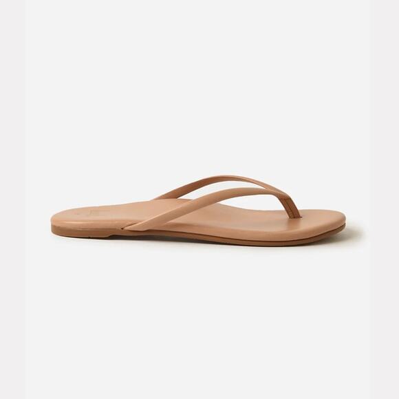 NEW Beek 'Sunbeam' Women's US 5 Flip Flop Sandal Nude Leather Minimalistic - Picture 3 of 9